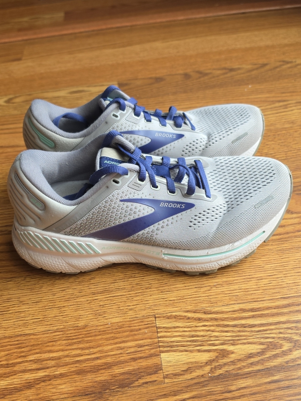 Brooks Running Shoes — Light Gray with Navy Details